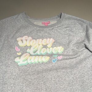 Stoney Clover Lane Gray Sweatshirt with Pastel Accents